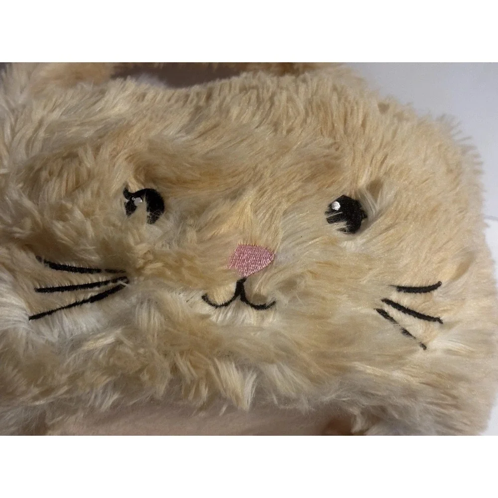 NEW Easter Basket Plush Bunny  Celebrate Rabbit Soft Handle Tan Khaki‎